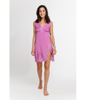 Lazos espalda camisón micromodal negro encaje